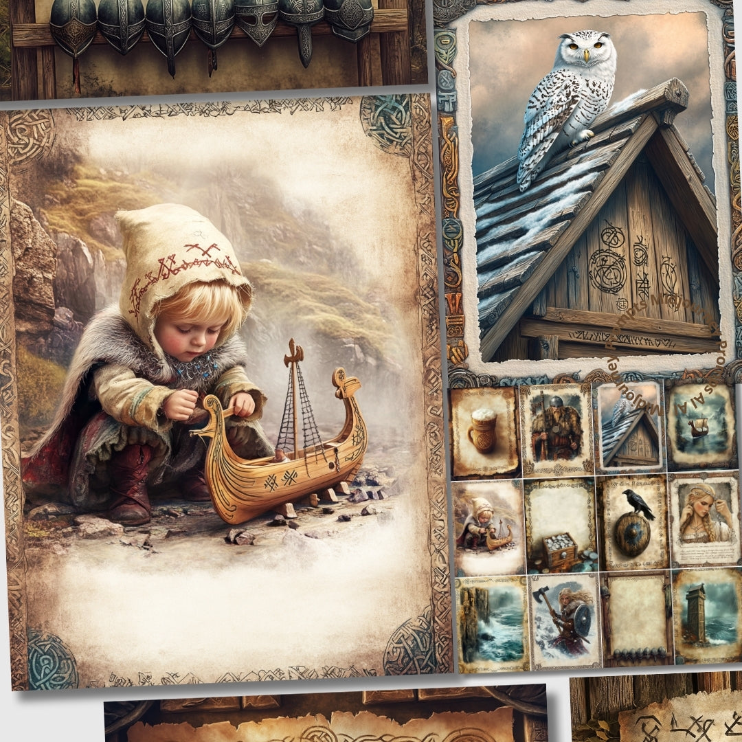 Midjourney Prompts for Norway Junk Journal Printable Travel