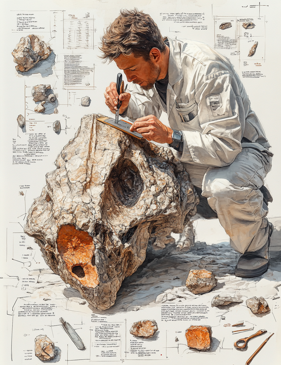 Midjourney Prompts for Paleontologist Kit and Dinosaur Pages