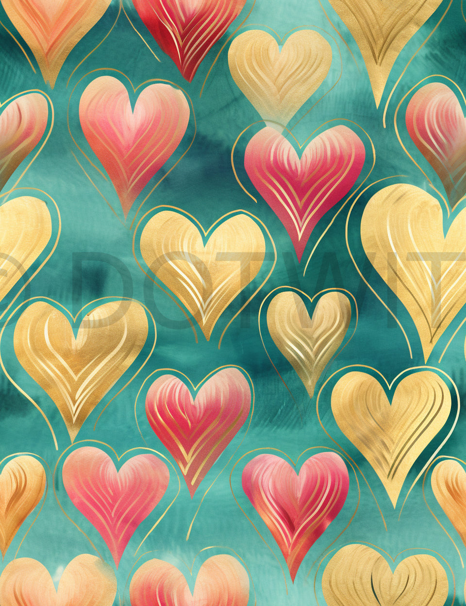 hearts pattern Pink And Gold Seamless Journal Papers