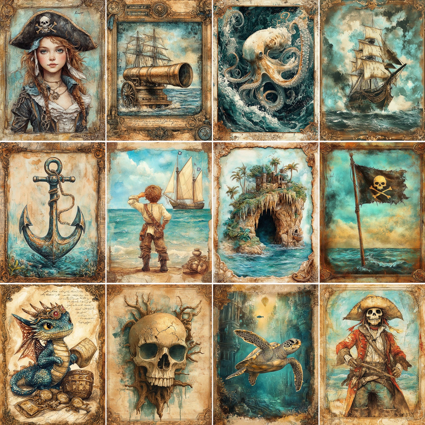 Midjourney v6 Prompts for Pirates and Treasures in the Caribbean kit