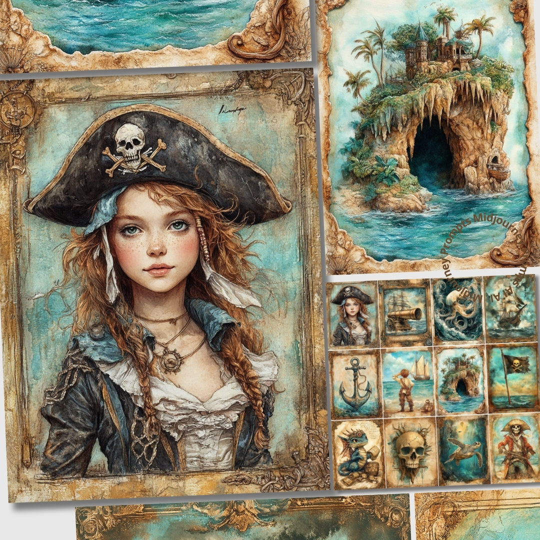 Midjourney v6 Prompts for Pirates and Treasures in the Caribbean kit