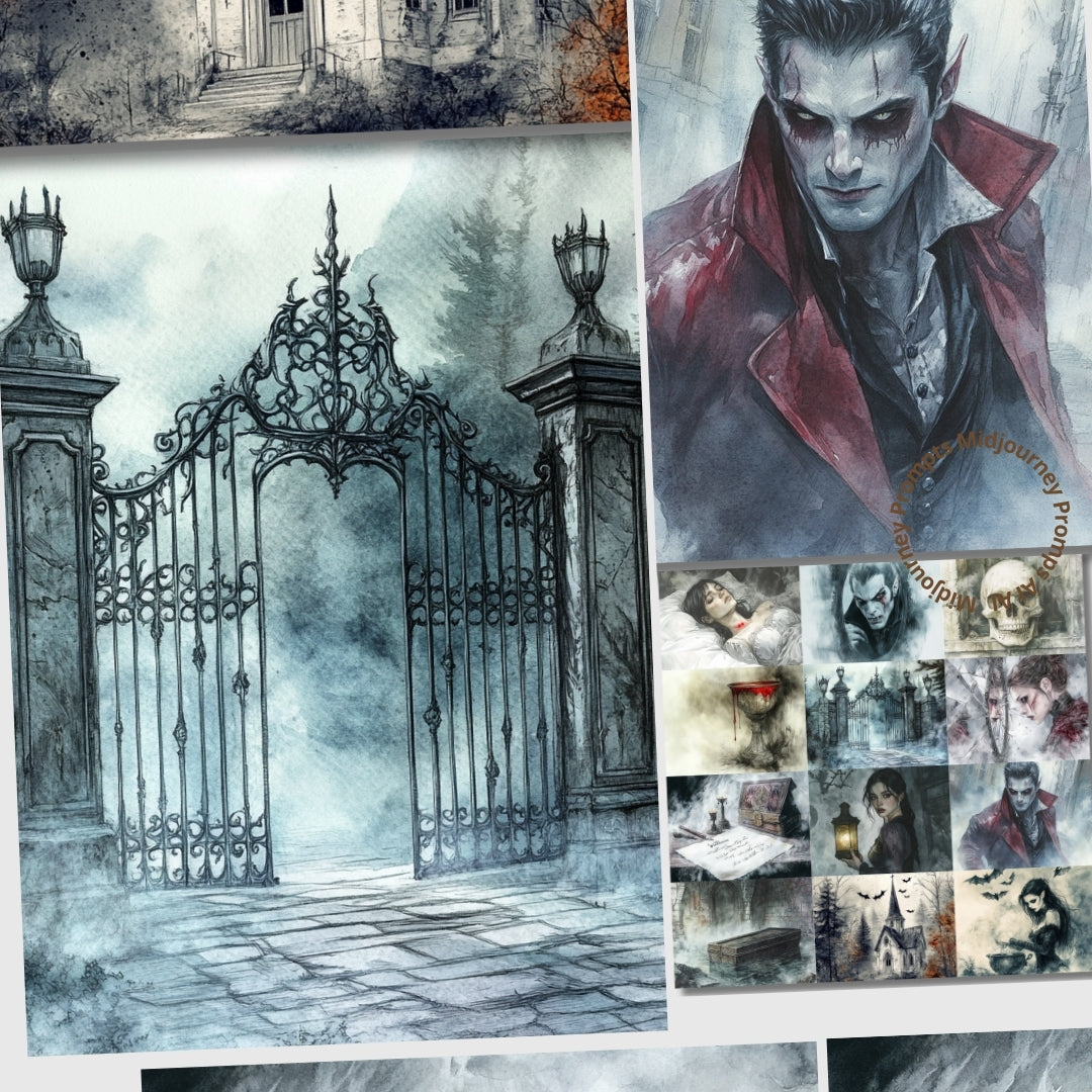 Midjourney Prompts for Printables Dracula And Vampires Fantasy