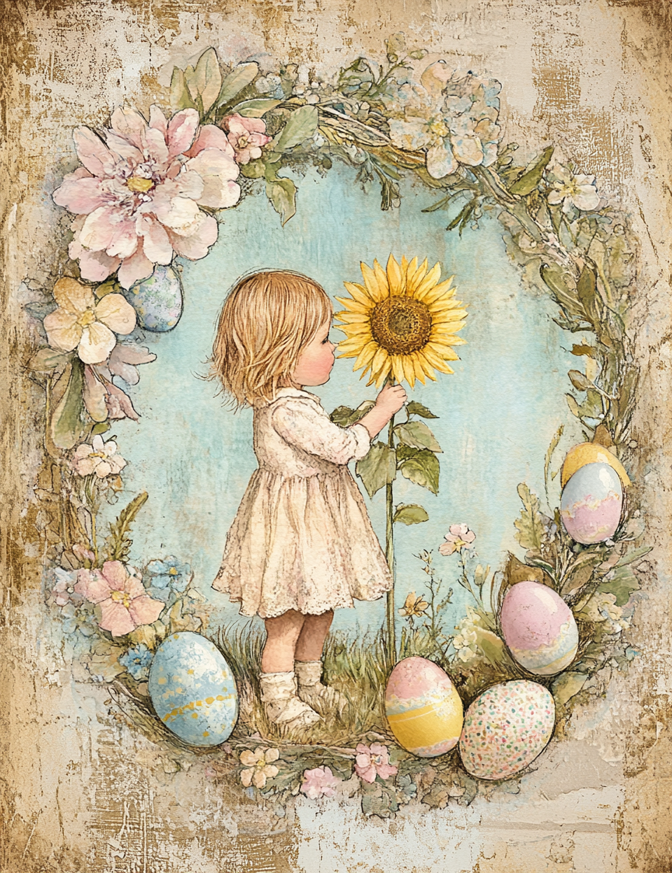 Midjourney Prompts for Printable Easter Junk Journal Pages