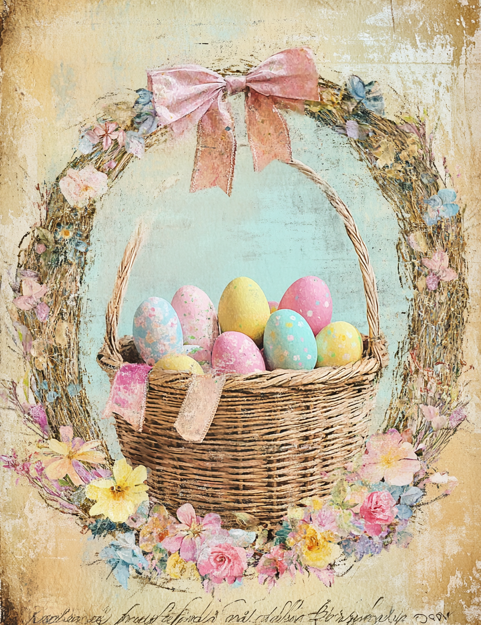 Midjourney Prompts for Printable Easter Junk Journal Pages