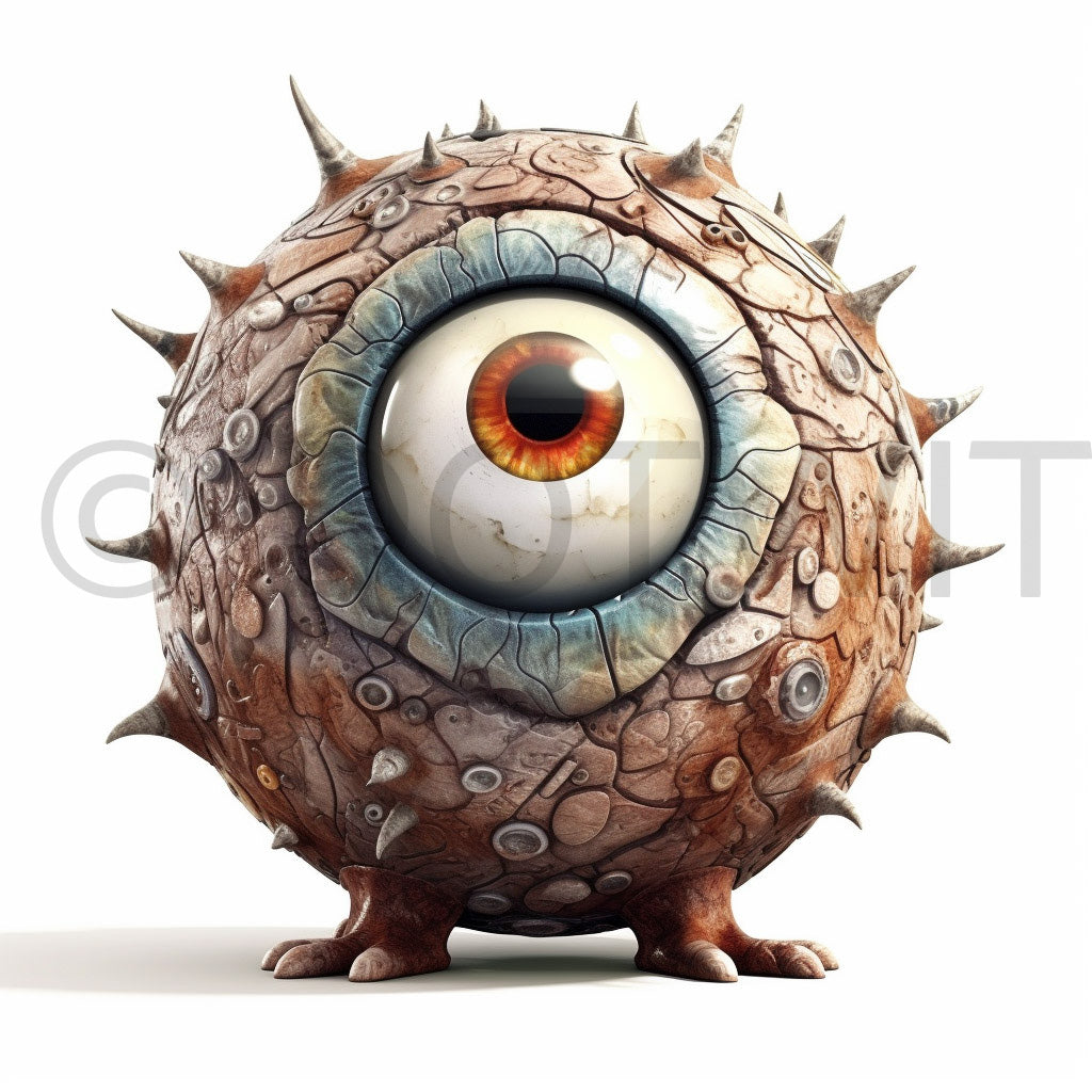 an eye monster Quirky Characters Gothic Clay Motion Digital Art and Midjourney Prompt Commercial Use