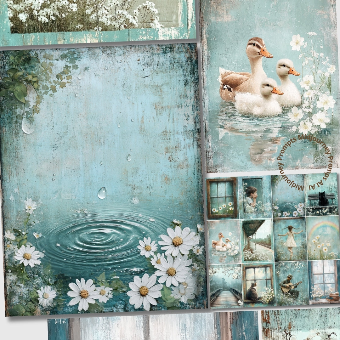 Midjourney Prompts for Rainy Day Junk Journal Kit