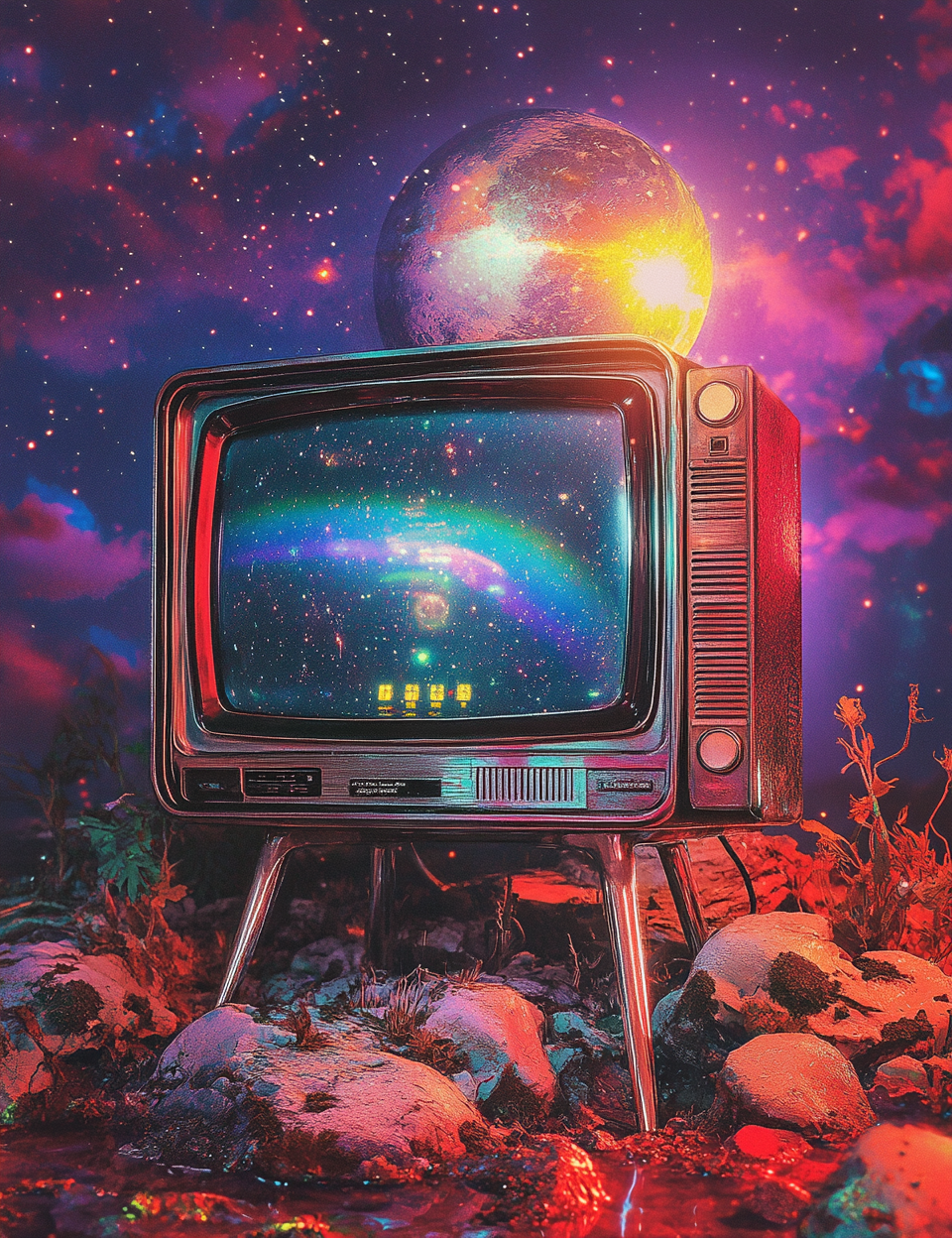 Midjourney Prompts for Retro Celestial Cosmic Universe Illustrations