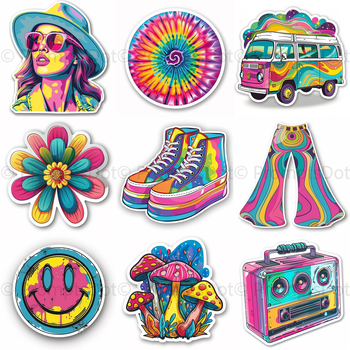 Retro Groovy Stickers