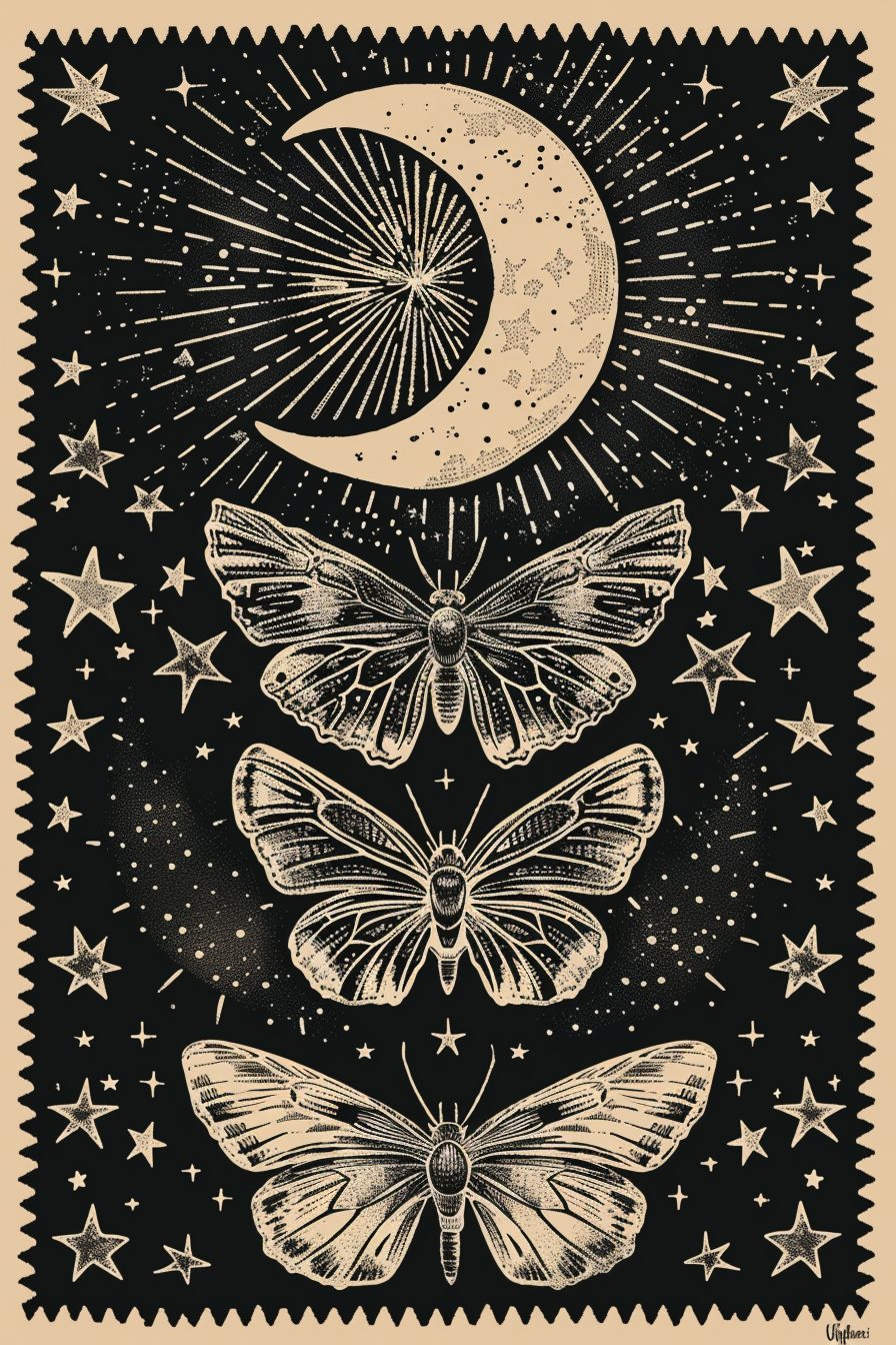 butterflies Midjourney Guide PDF for Retro Mystical Cards And Postcards