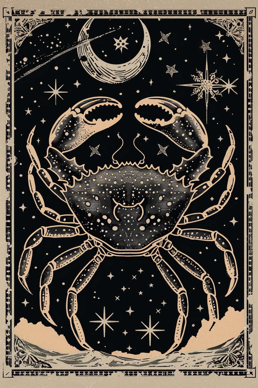 crab Midjourney Guide PDF for Retro Mystical Cards And Postcards