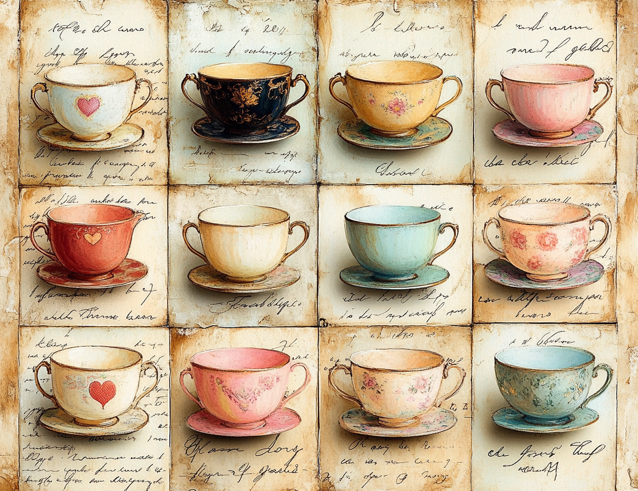 Midjourney Prompts for Romantic Craft Scrappy Papers