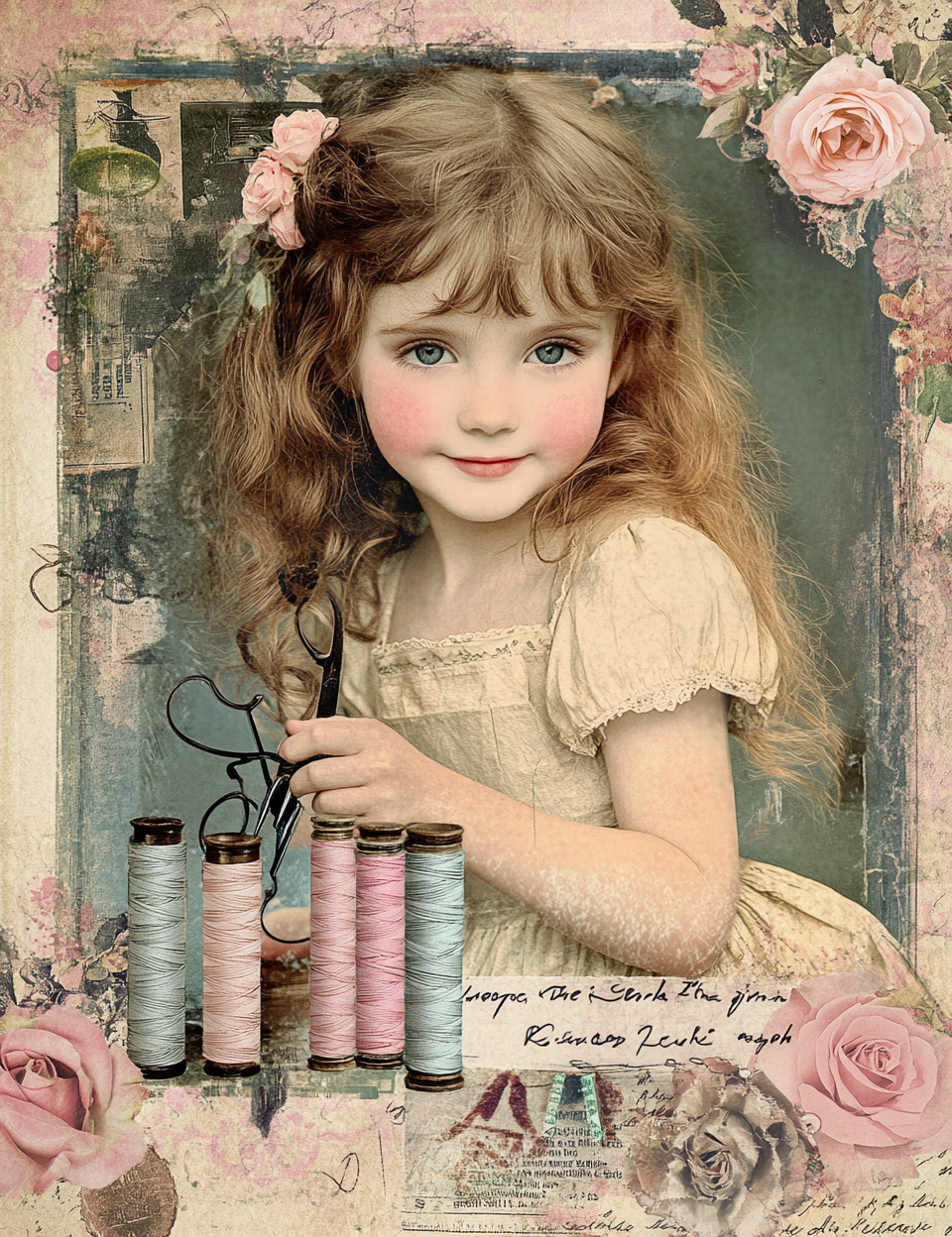 Midjourney Prompts for Romantic Sewing Junk Journal Pages