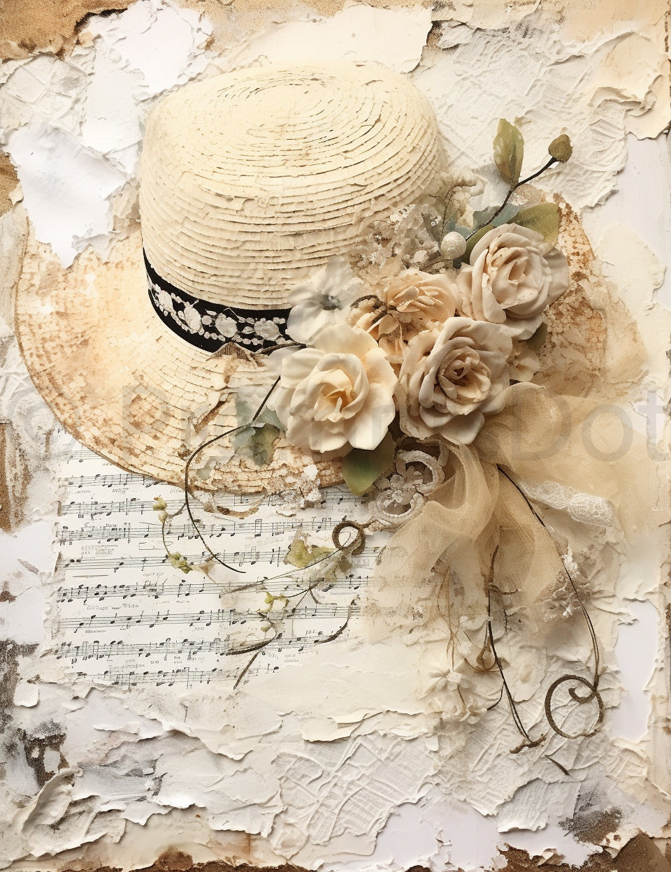 a hat Rustic Junk Journals Paper