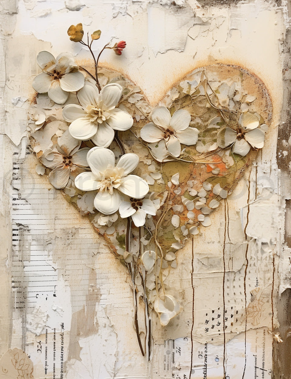 a heart Rustic Junk Journals Paper
