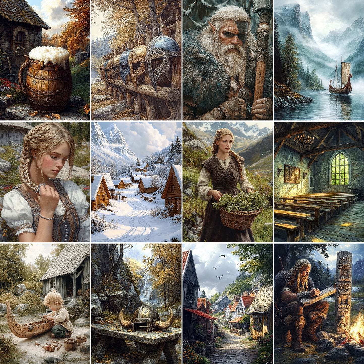 Midjourney Prompts for Scandinavian Scrapbook Norway Landscapes