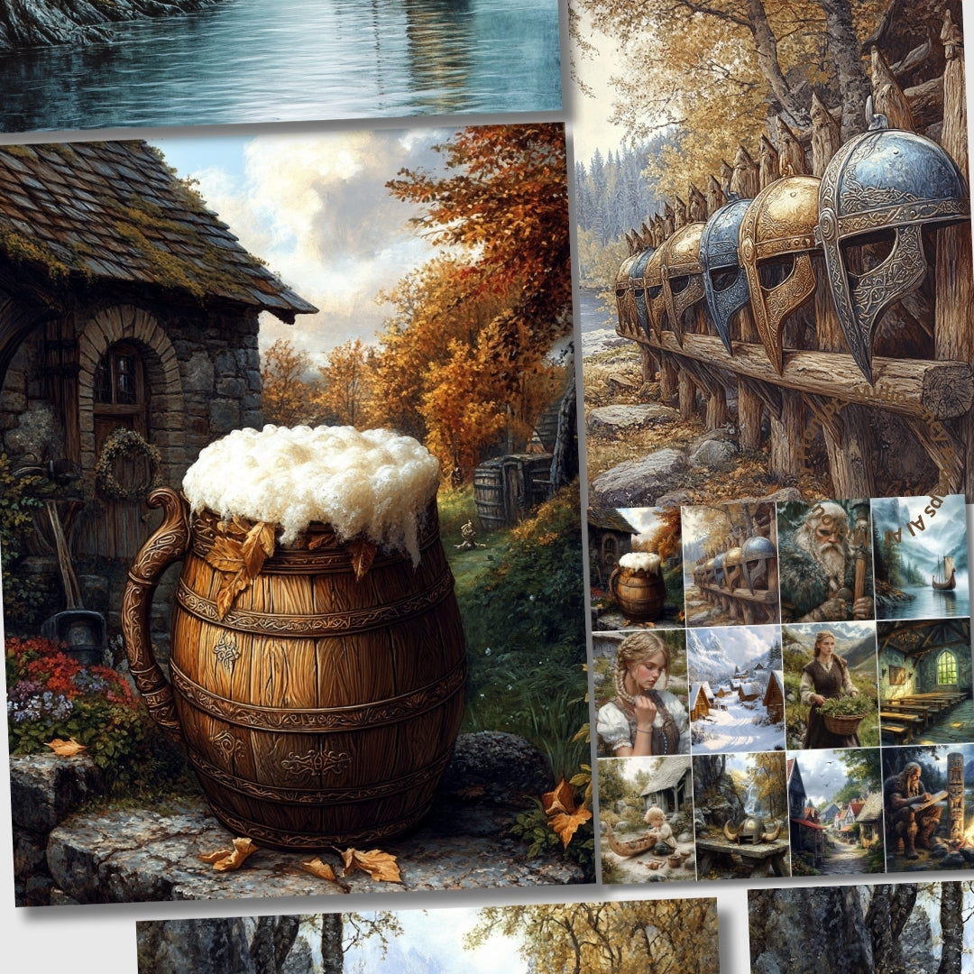 Midjourney Prompts for Scandinavian Scrapbook Norway Landscapes
