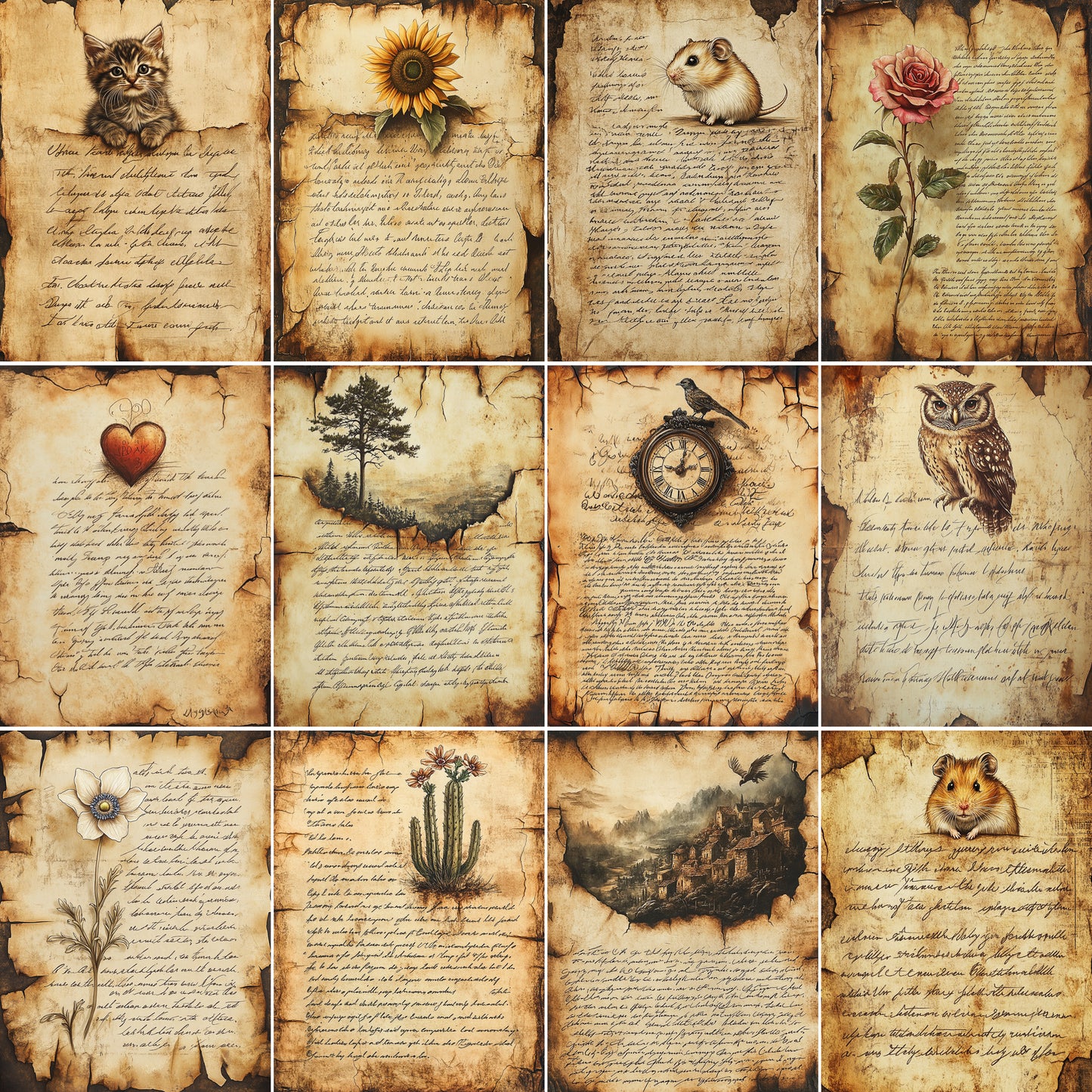 Midjourney Prompts for Scripture Scraps Scrapbooking Ephemera