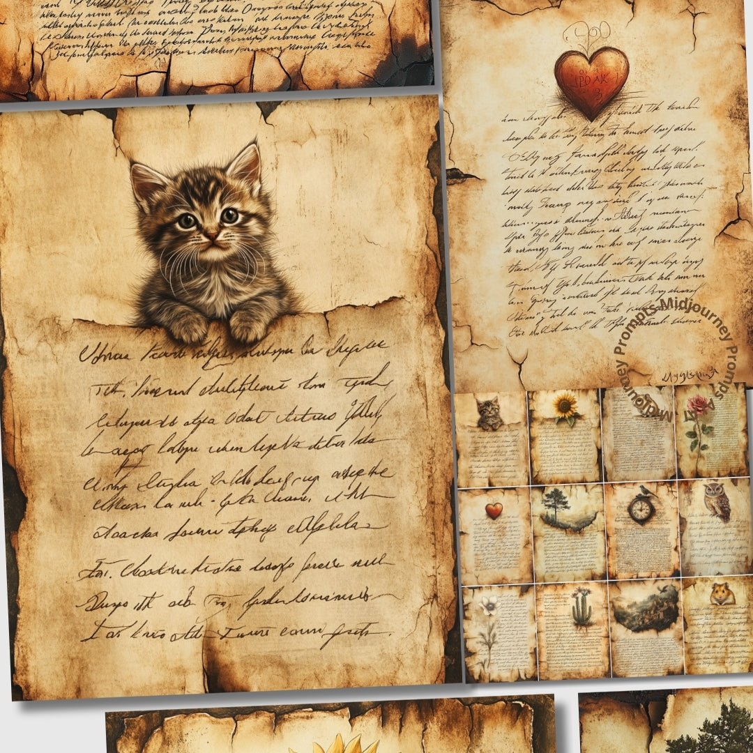 Midjourney Prompts for Scripture Scraps Scrapbooking Ephemera