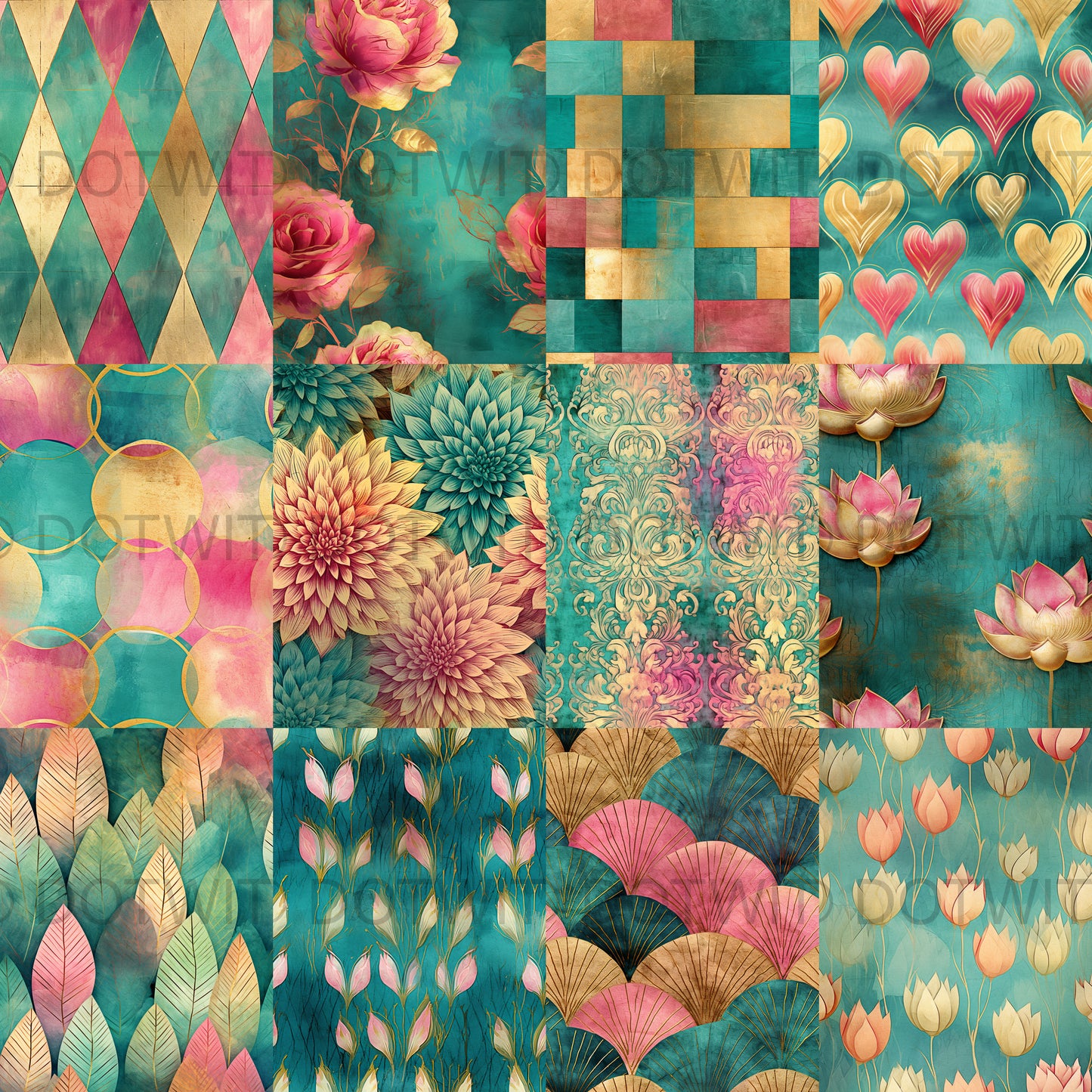 Pink And Gold Seamless Journal Papers