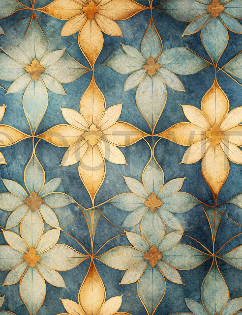 flowers Retro Seamless Patterns Junk Journal Papers