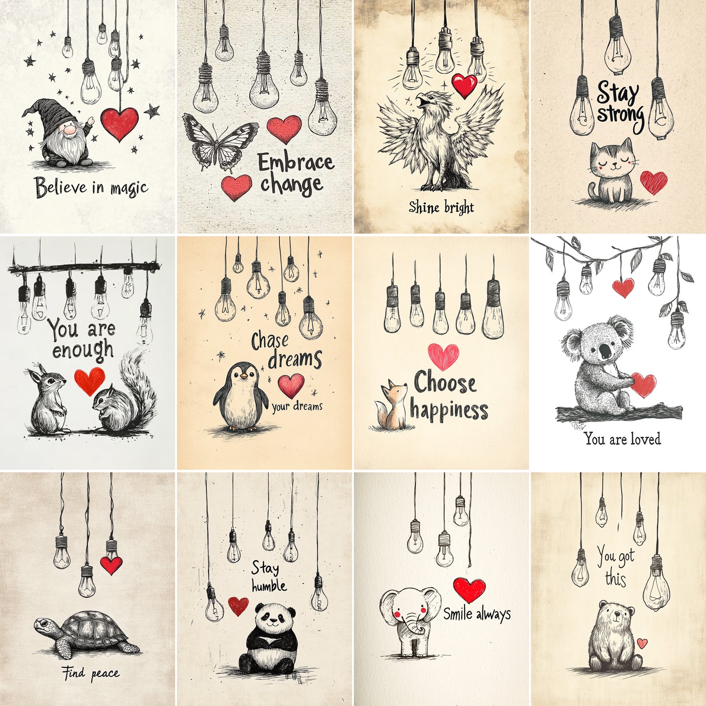 Midjourney Prompts for Selflove Junk Journal Kits With Text