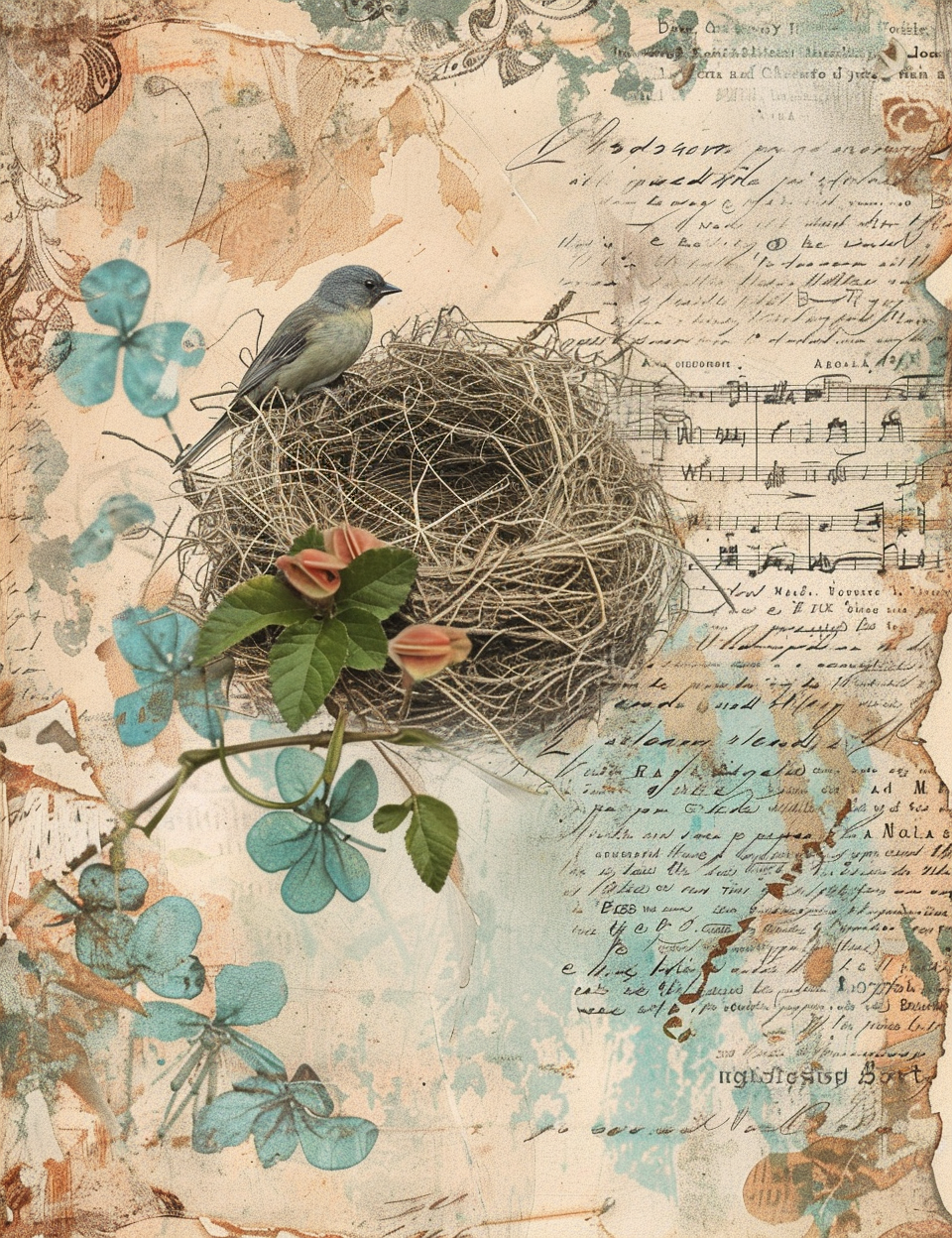 Bird's Nest Midjourney Guide PDF for Spiritual Minimalistic Ephemera Pages