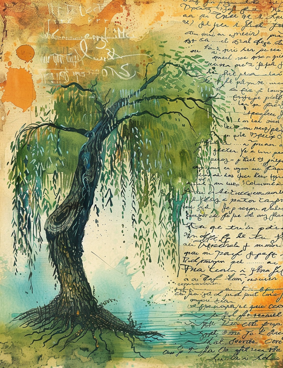 Willow Tree Midjourney Guide PDF for Spiritual Minimalistic Ephemera Pages