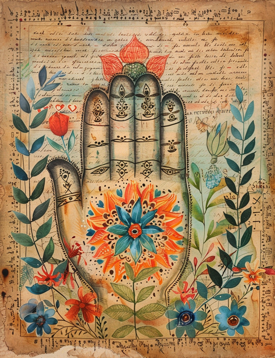 Hamsa Hand Midjourney Guide PDF for Spiritual Minimalistic Ephemera Pages