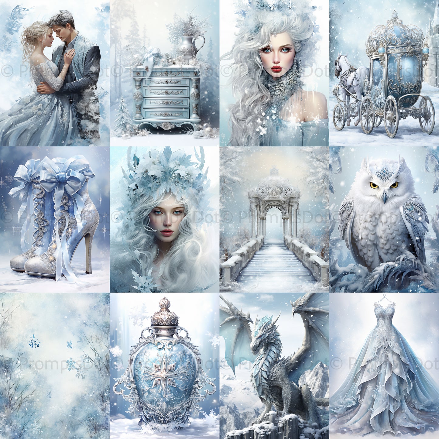 Snow Winter Junk Journals Papers
