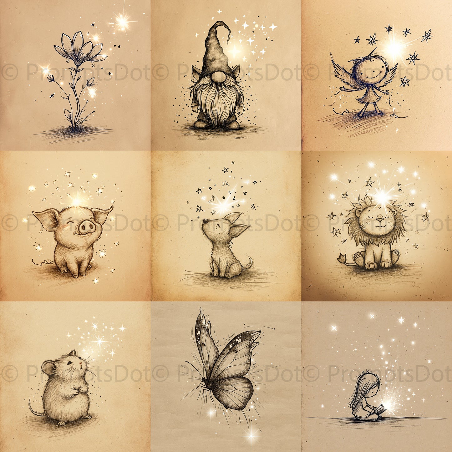 Shiny Sparkling Cute Drawings Midjourney Prompt