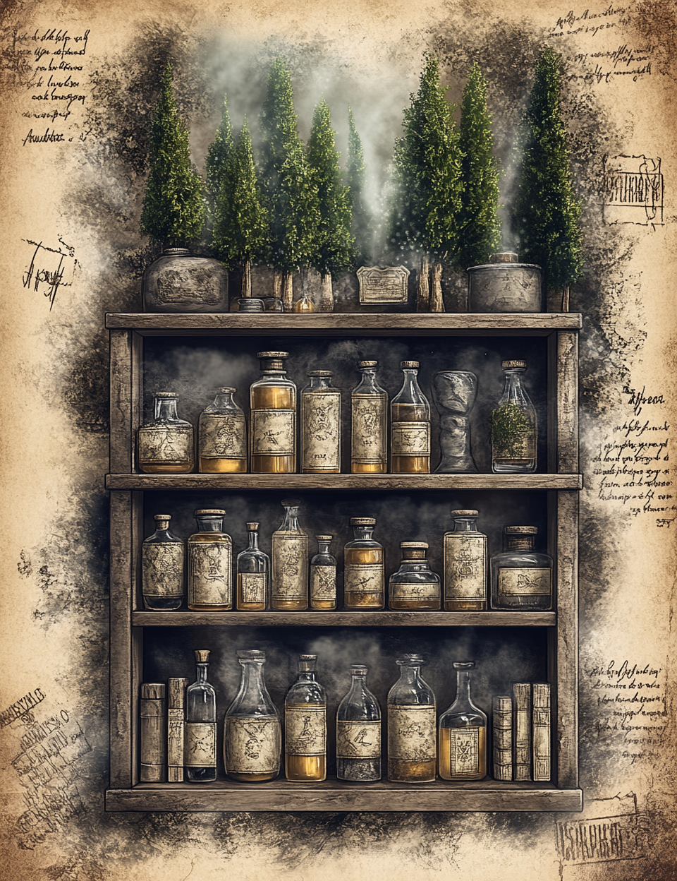 Midjourney Prompts for Spooky Forest Pages Junk Journal