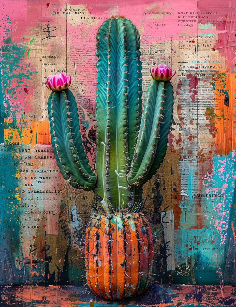 cactus Midjourney Guide PDF for Spring Vibrant Collage Junk Journals
