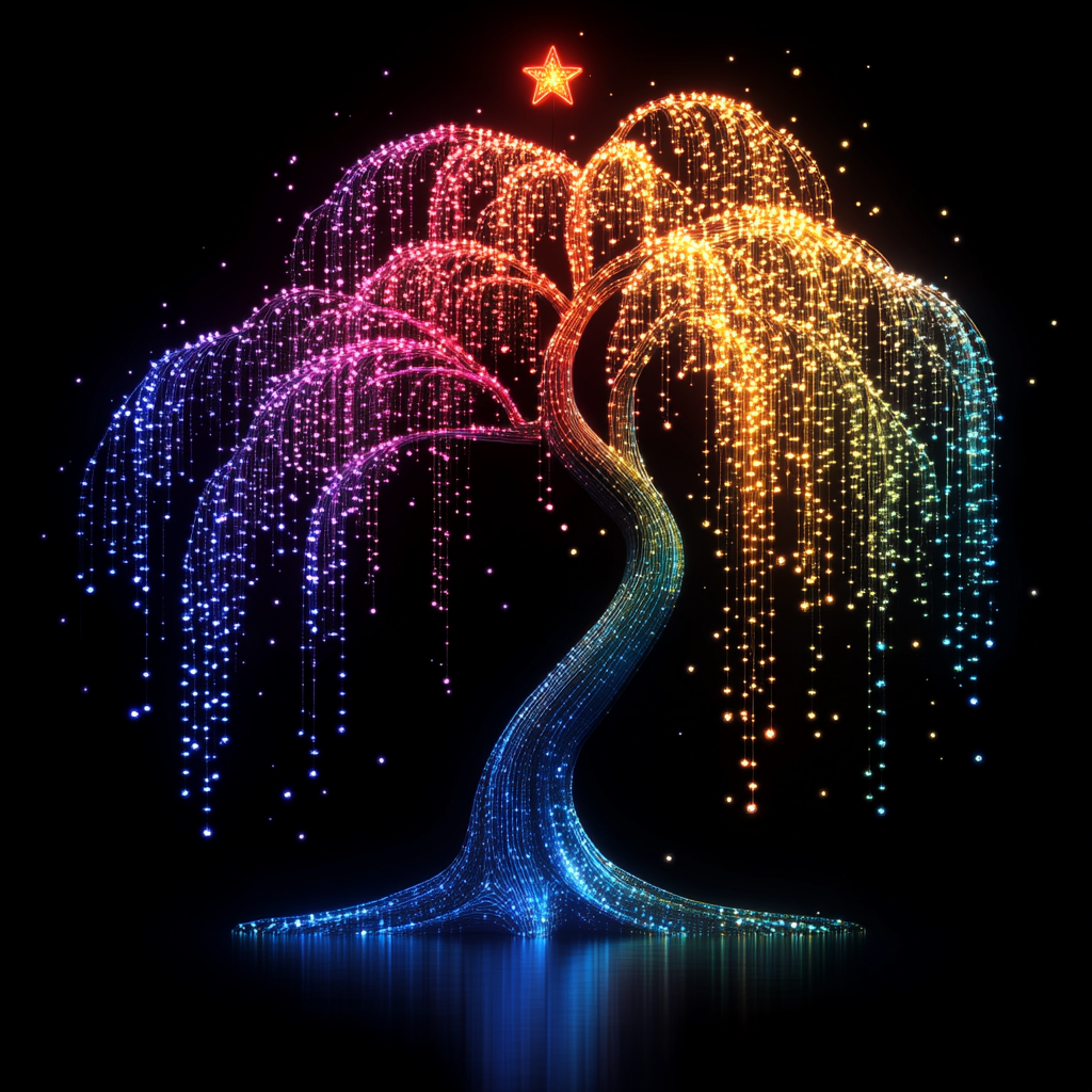 willow tree Midjourney Guide PDF For Star Rainbow Sparkling T-Shirts