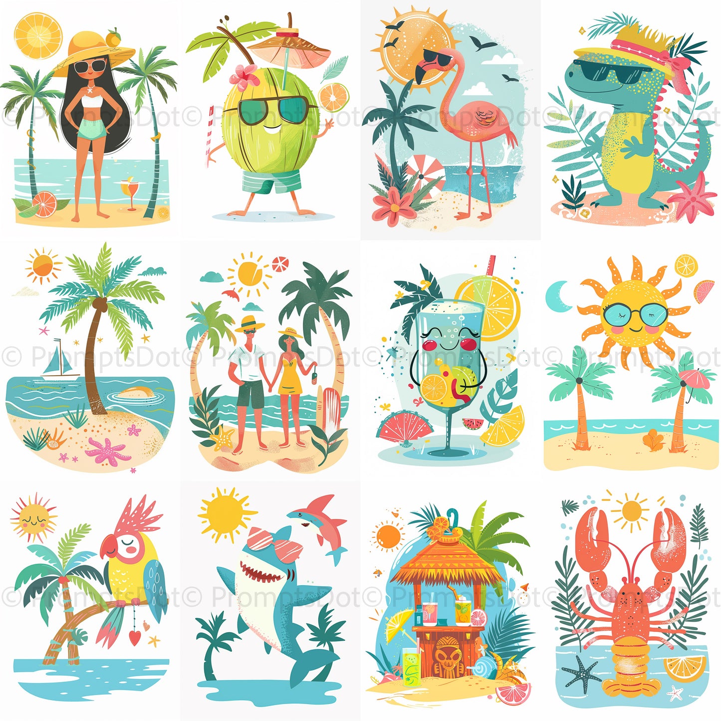 Summer Beach Watercolor