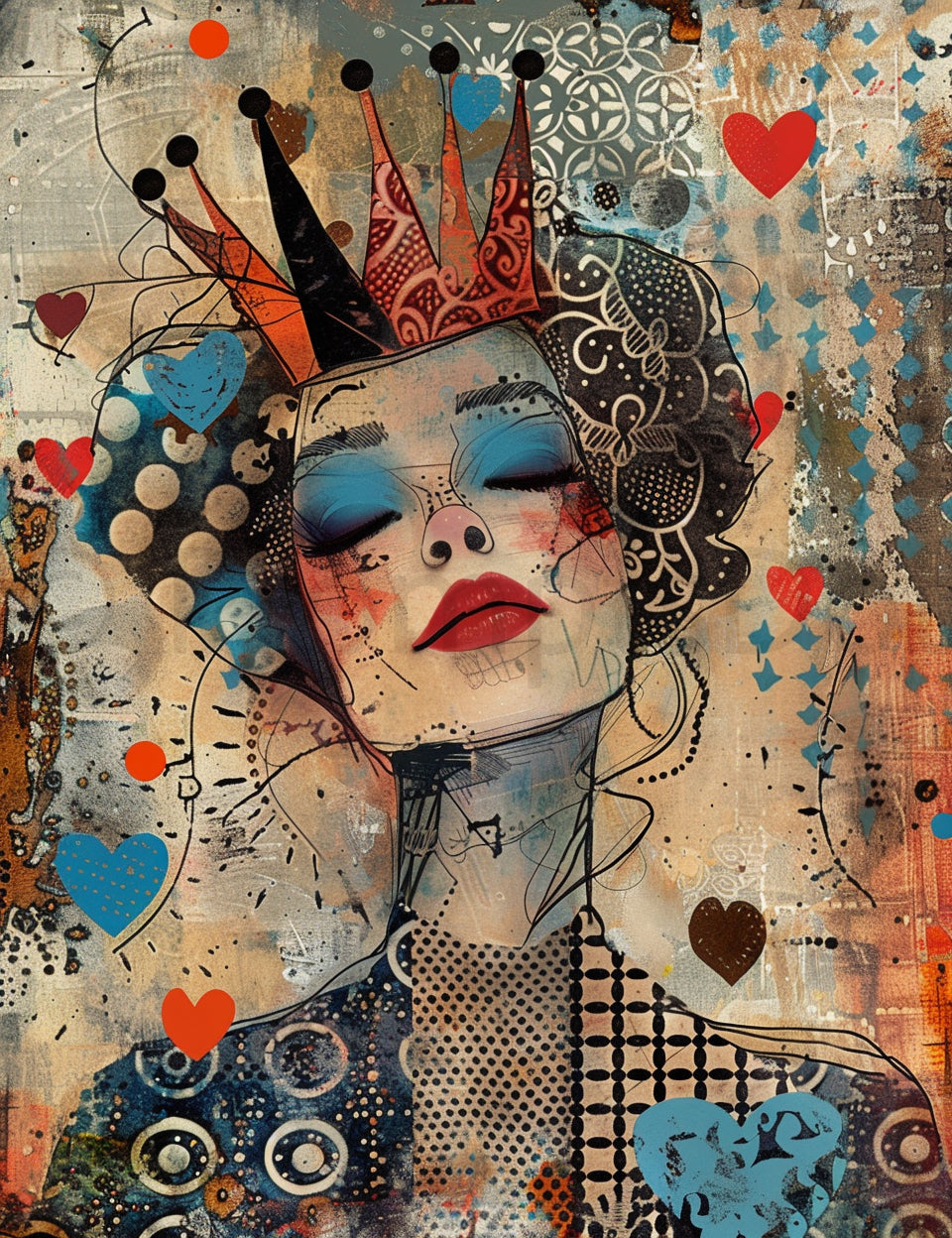 queen with a crown Midjourney Prompts For Surreal Wall Art Vintage Surrealism