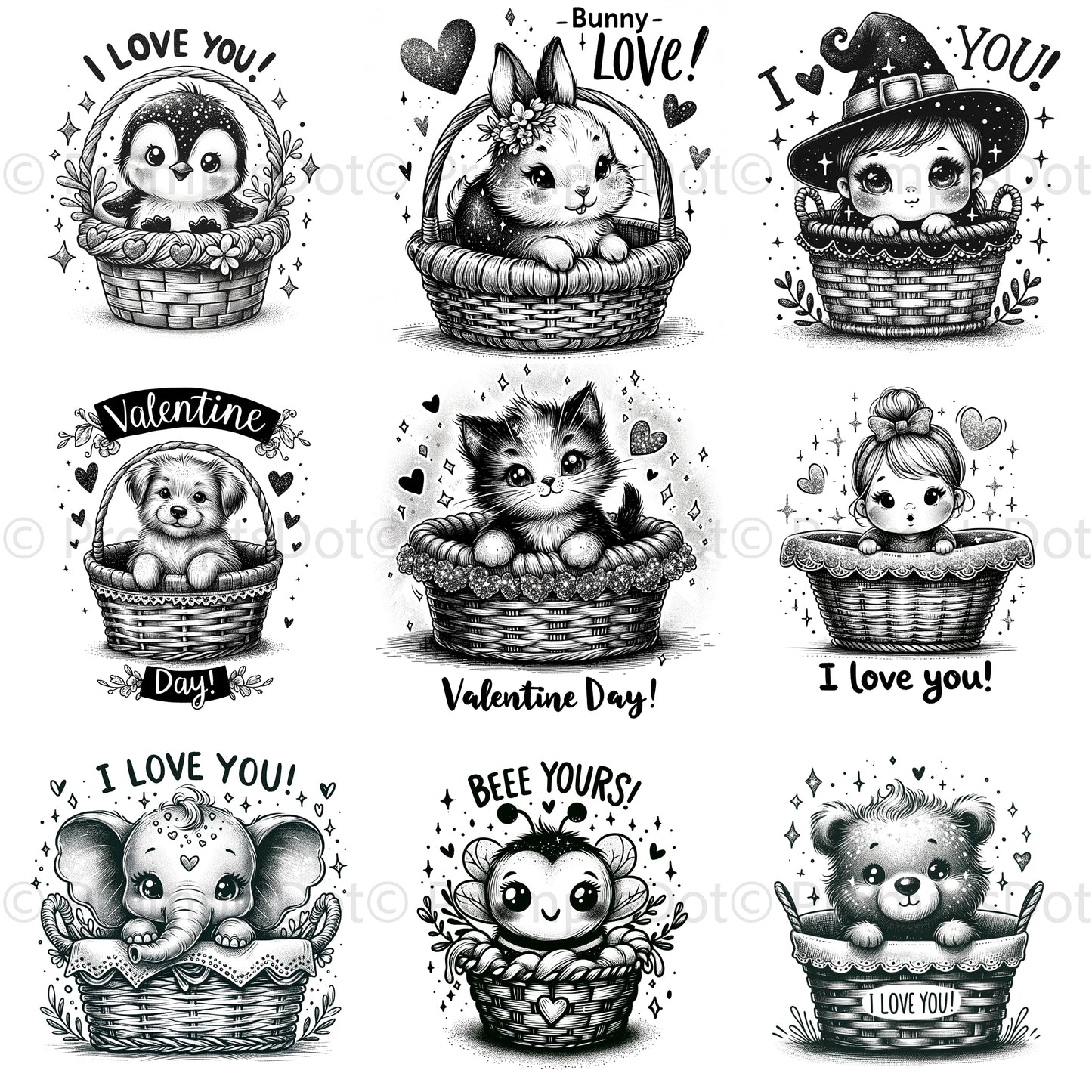 DALLE 3 Prompt For Valentines Illustrations with Text