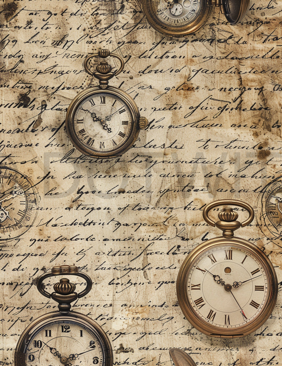 clocks Text Vintage Journal Page