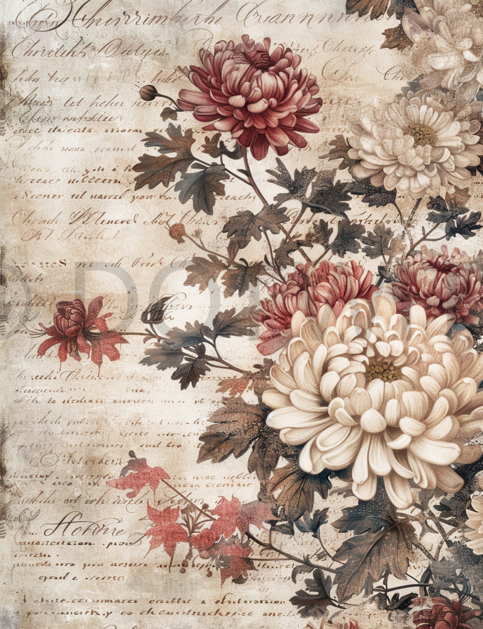 flowers Text Vintage Journal Page