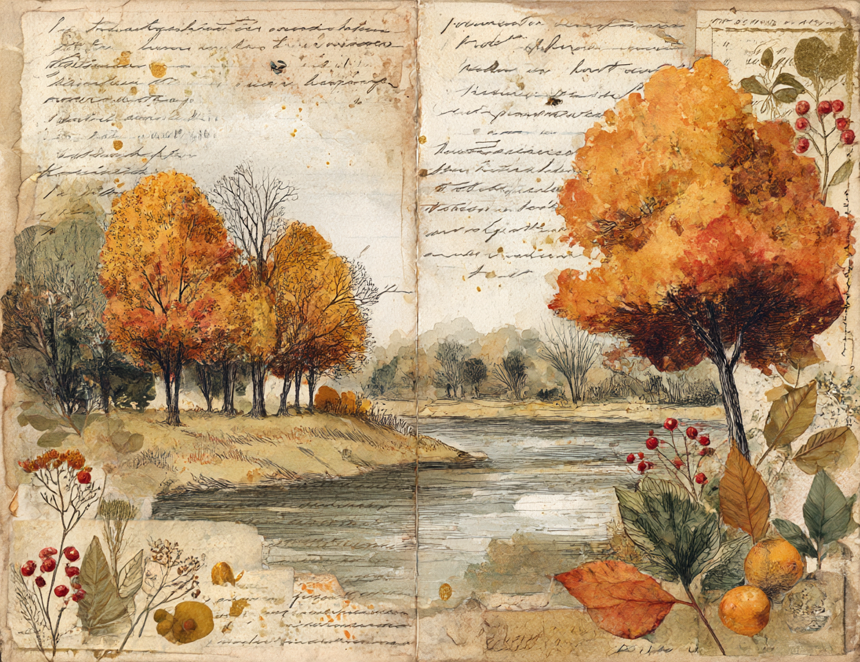 Midjourney V 7 Prompts for Thanksgiving Collage Junk Journal