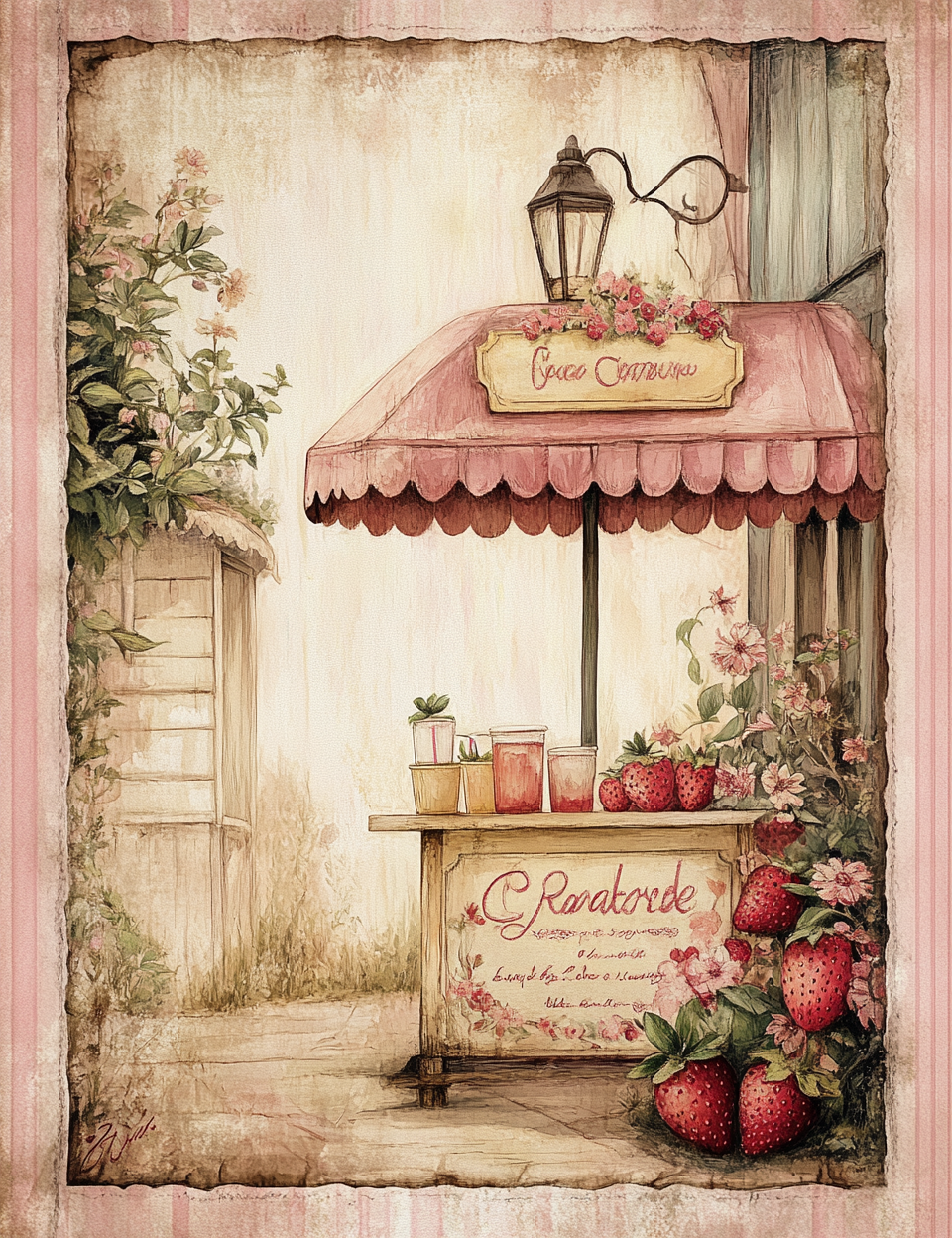 Midjourney V6 Prompts for The Strawberry Lovers Junk Journals