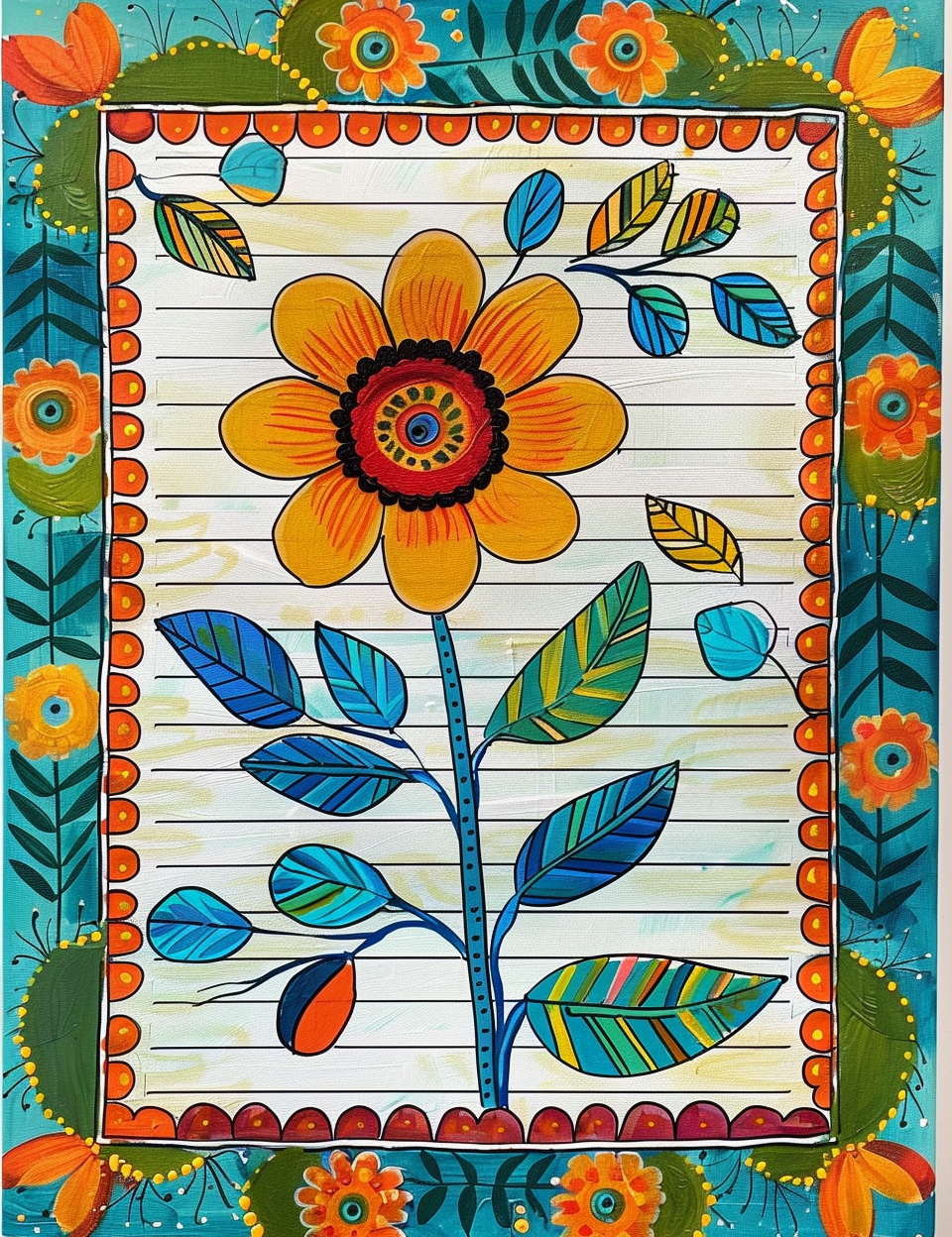 folk lined pages junk journal