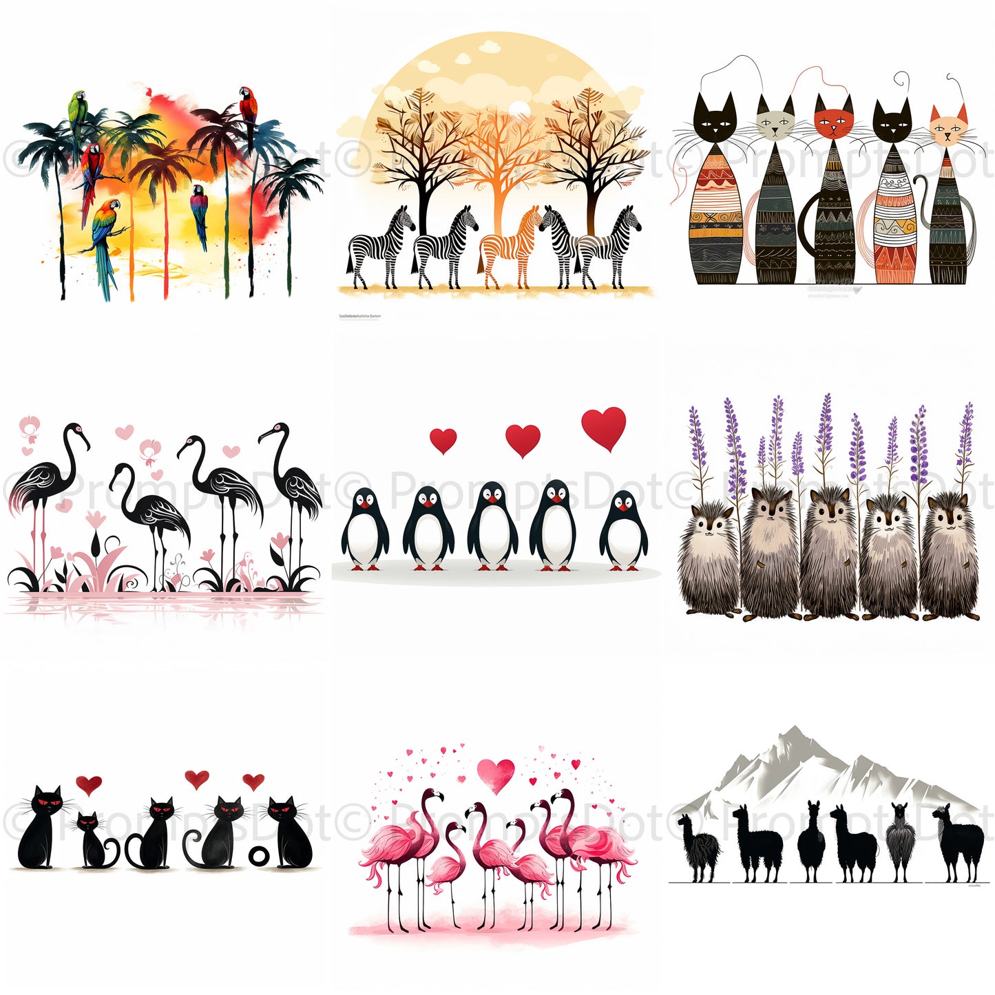 Tshirts Designs Travel and Adventure Cute Animals Illustrations Midjourney Prompt