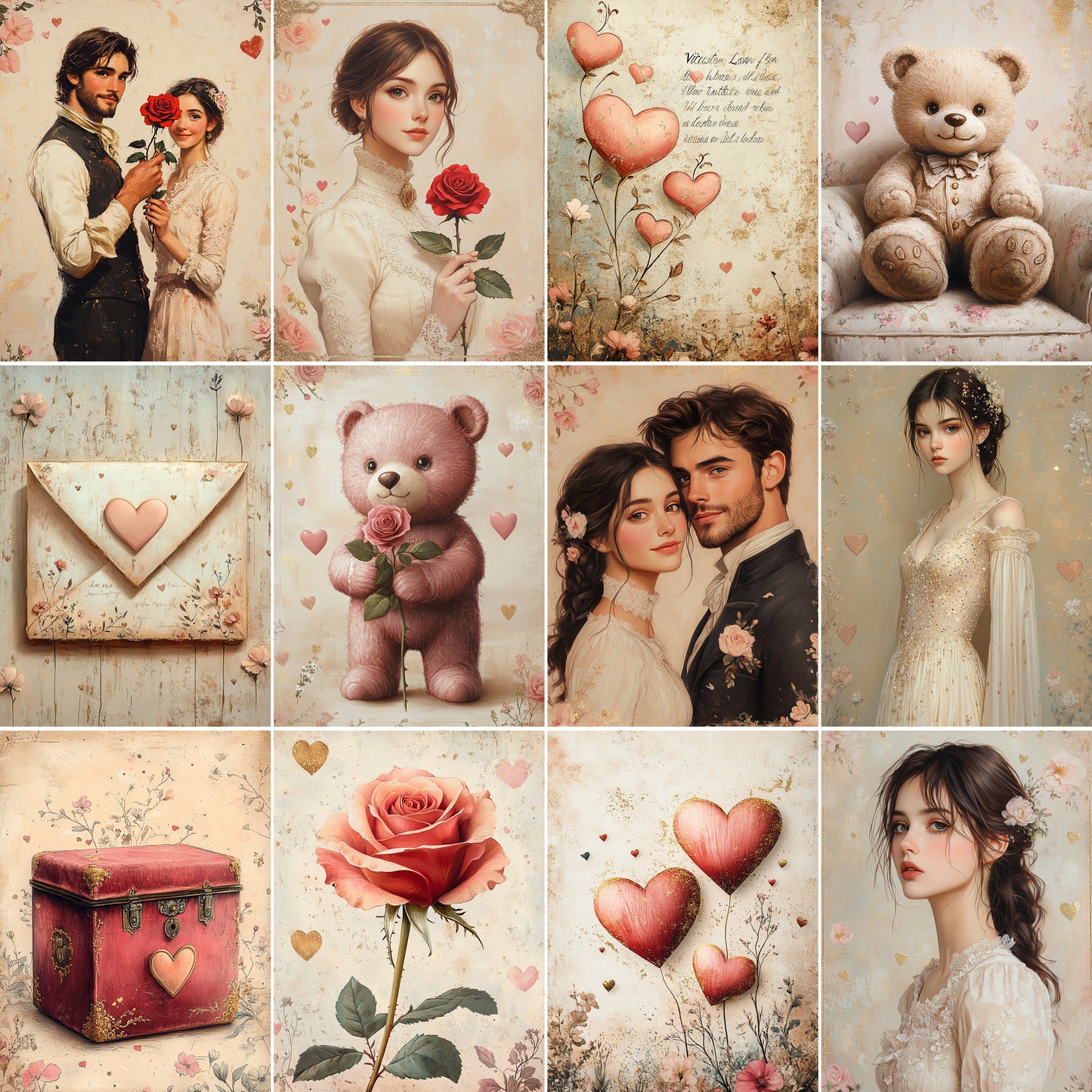 Midjourney Prompts for Valentines Day Romantic Junk Journal Kits