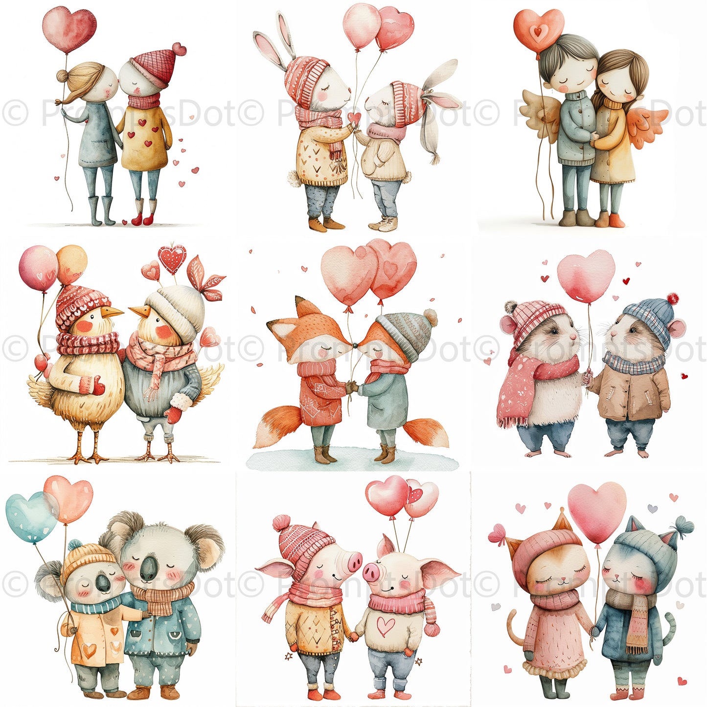 Valentines Clipart Midjourney Prompt