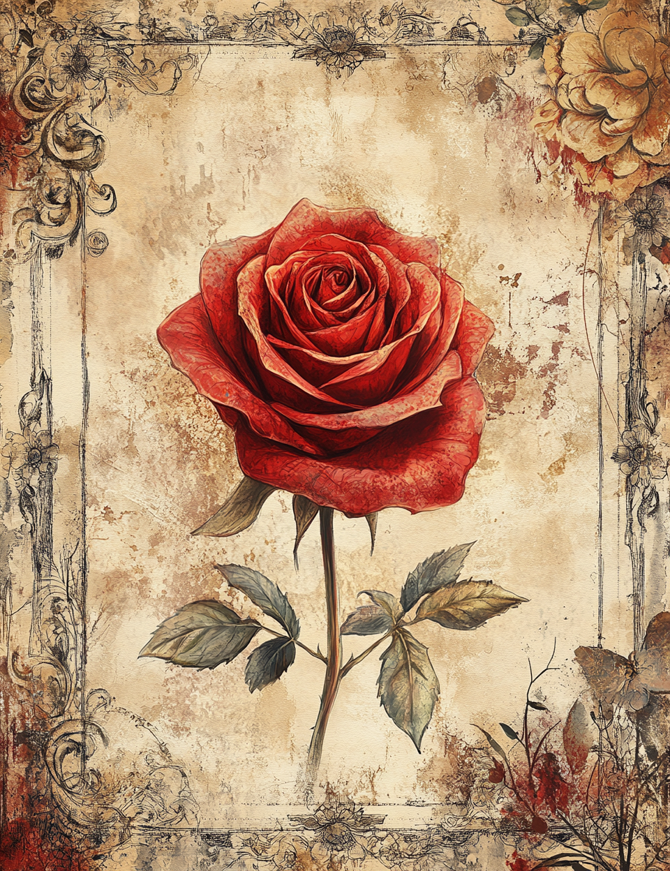 Midjourney Prompts for San Valentine Junk Journal Pages