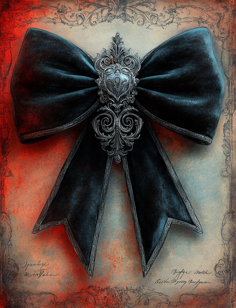 Midjourney Prompts for Valentines Gothic Love Junk Journal Pages
