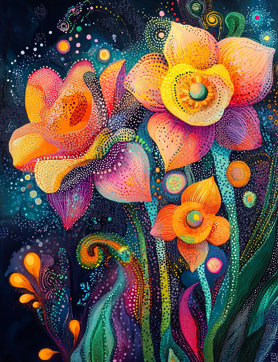 Midjourney Prompts for Vibrant Colorful Garden Nature Digital Papers