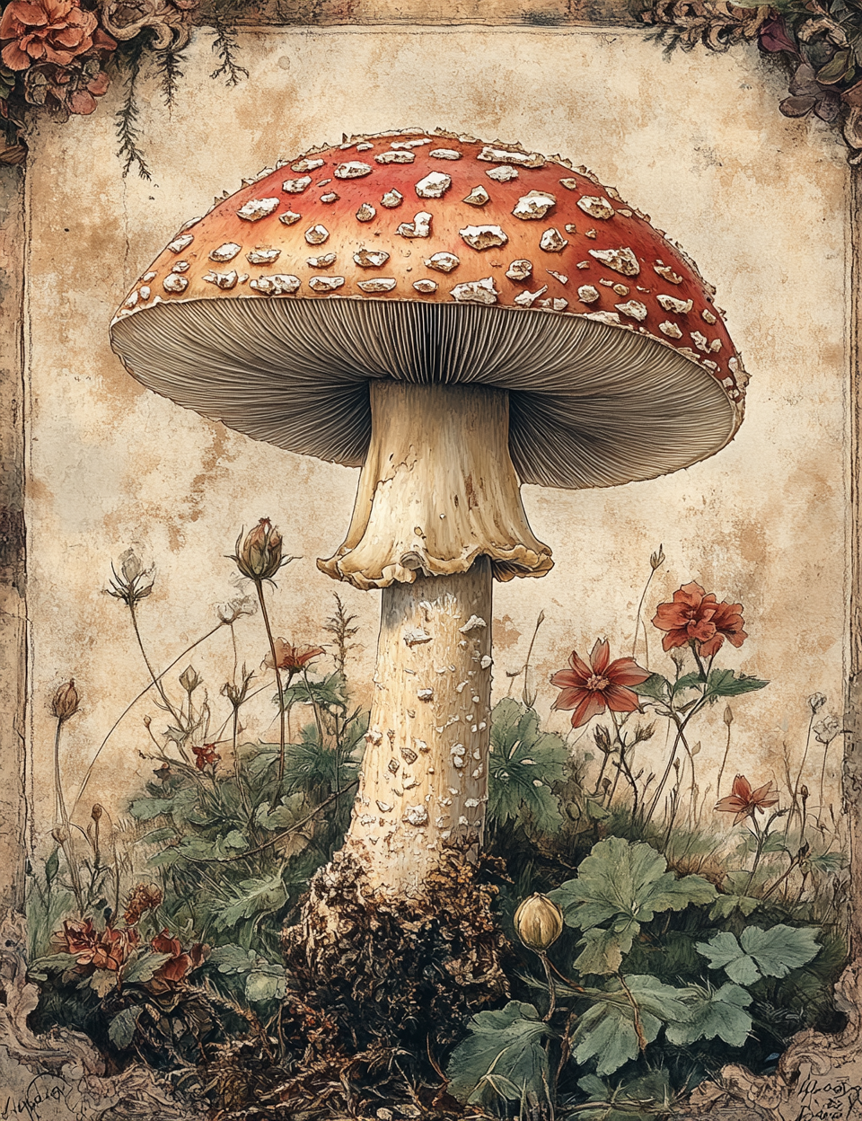 Midjourney V6 Prompts for Vintage Botanical Garden Junk Journal
