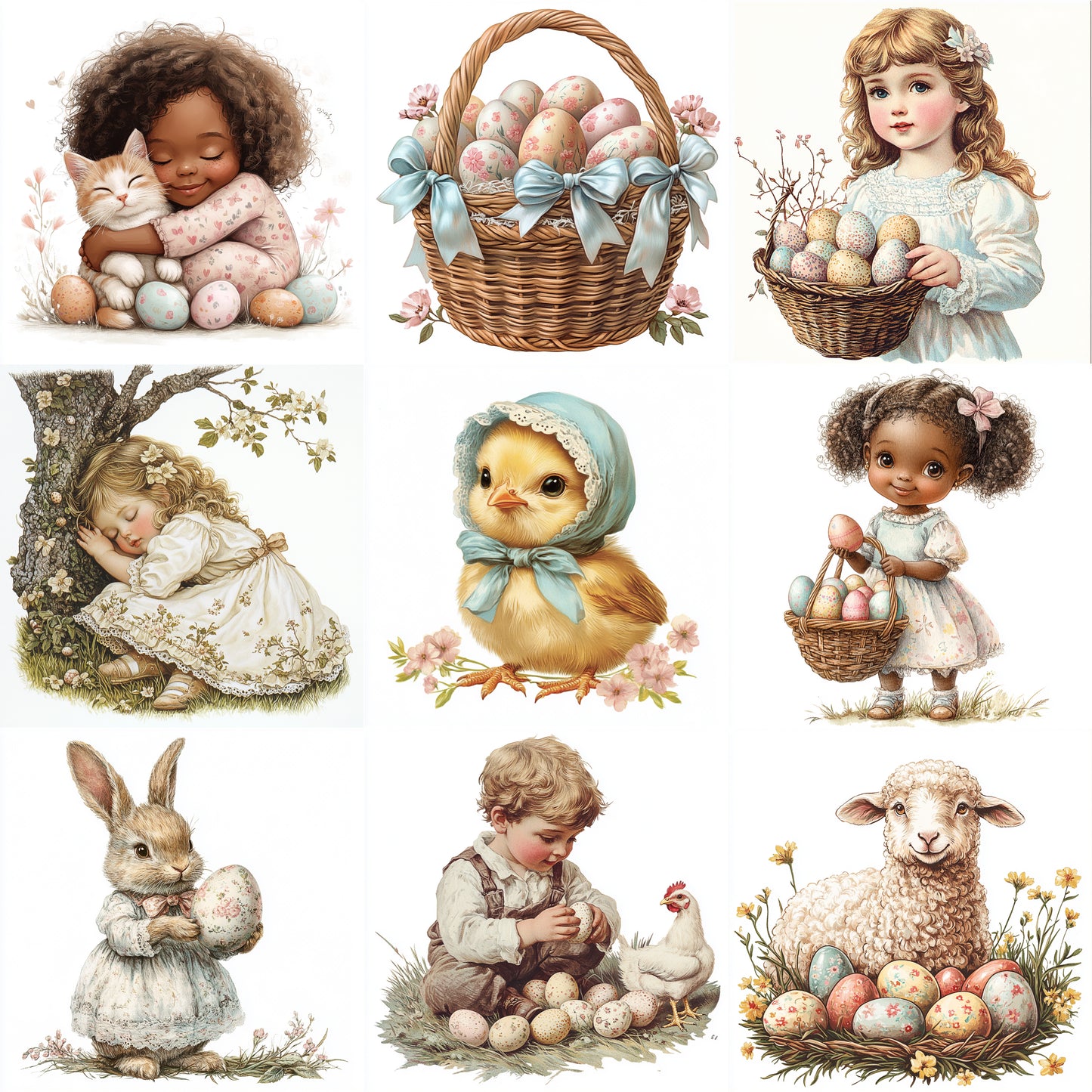 Midjourney Prompts for Vintage Easter Clipart Illustrations