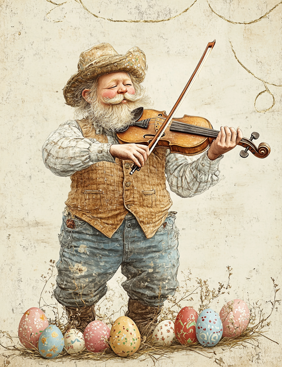 Midjourney Prompts for Vintage Easter Junk Journal Pages